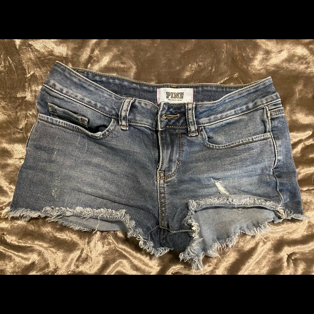 VS pink denim shorts size 0